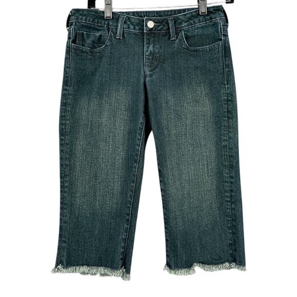 Seven 7 Premium Blue Frayed Hem 5 Pocket Design Stretchy Denim Shorts Size‎ 26 - Picture 1 of 9